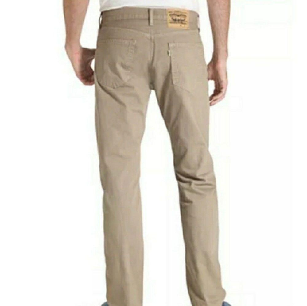 Levi's 505 Classic Twill Jeans Tan Khaki 40x30 - Picture 2 of 11